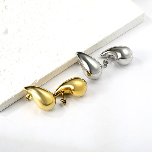 Pendientes Gota Metalizada | Bañado en Oro 18K