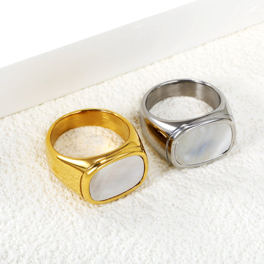 Anillo Oval Perlado | Bañado en Oro 18K