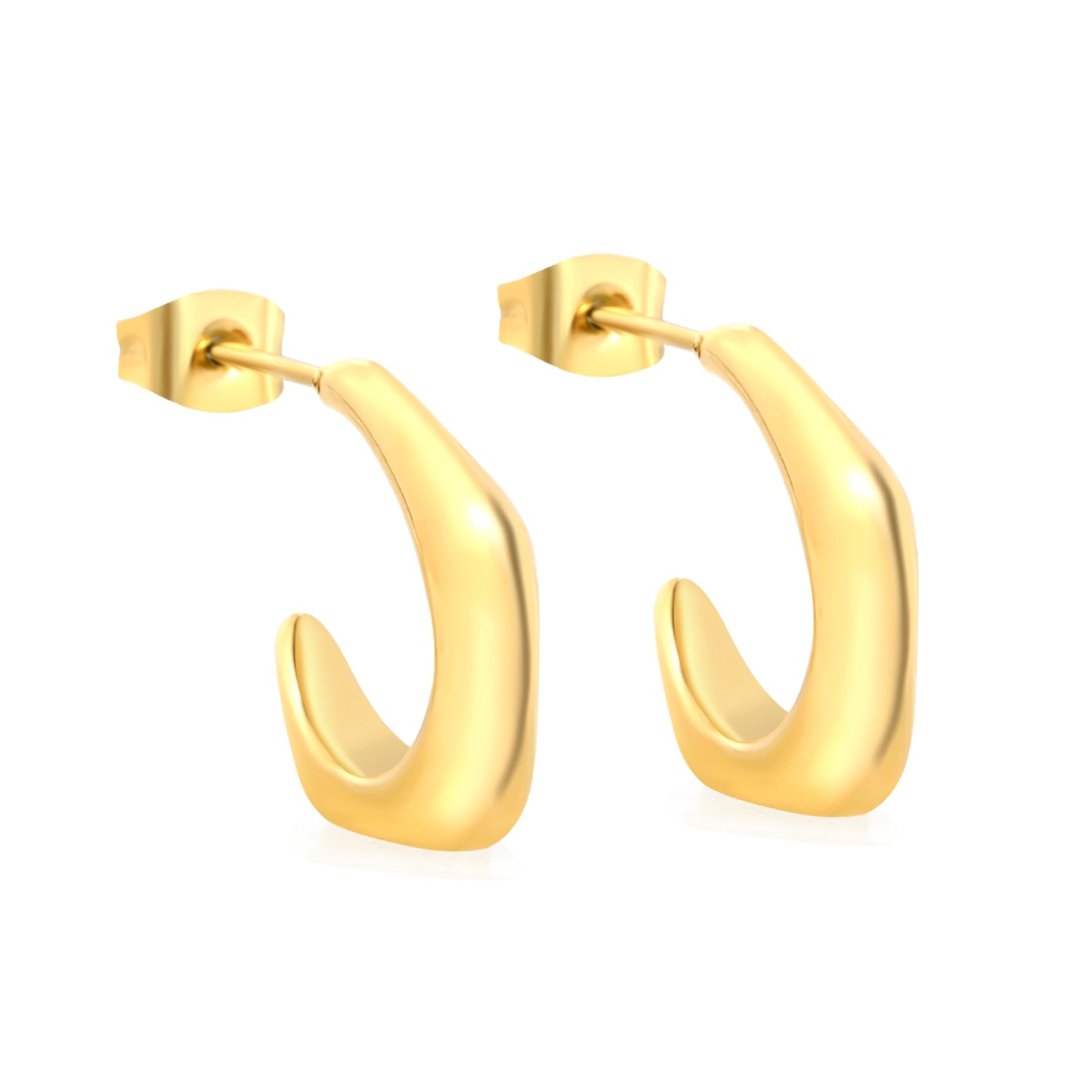 Pendientes Dorados Abstractos | Bañado en Oro 18K