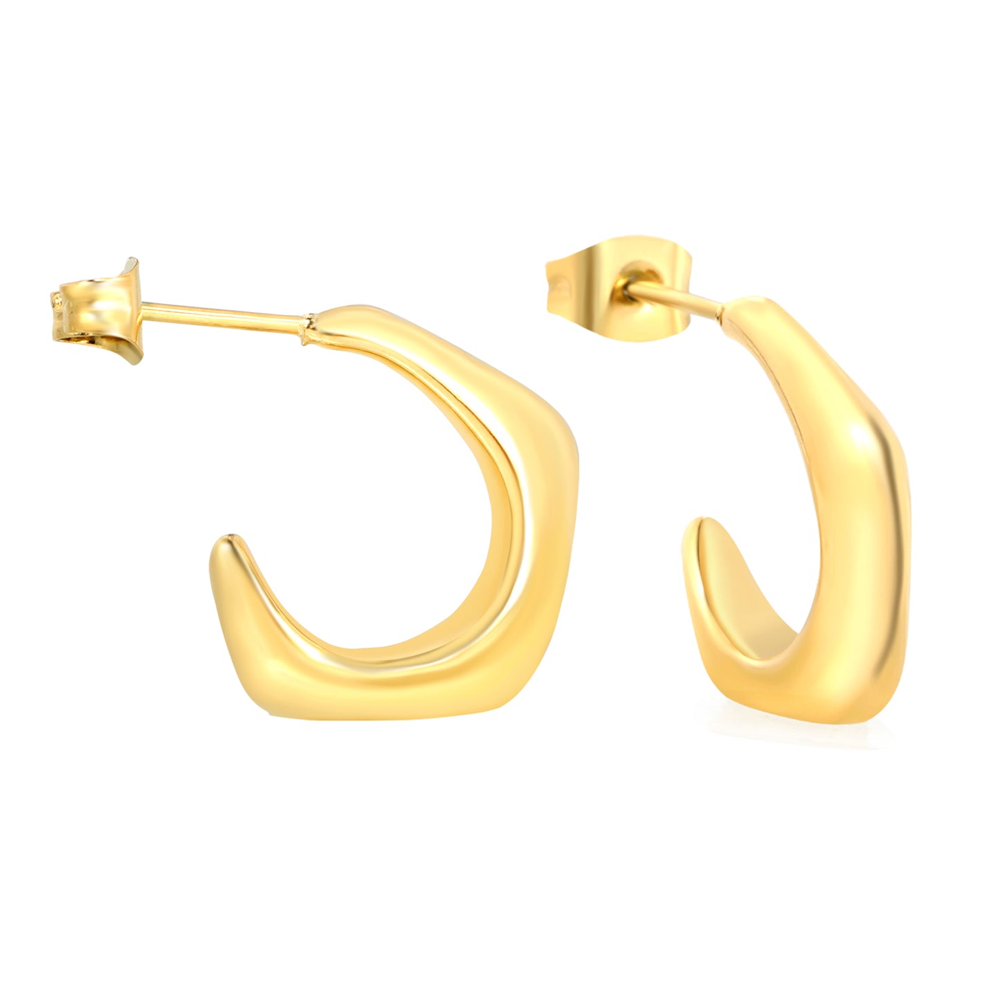 Pendientes Dorados Abstractos | Bañado en Oro 18K
