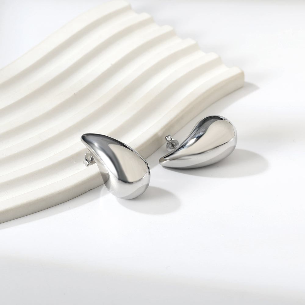 Pendientes Gota Metalizada | Bañado en Oro 18K