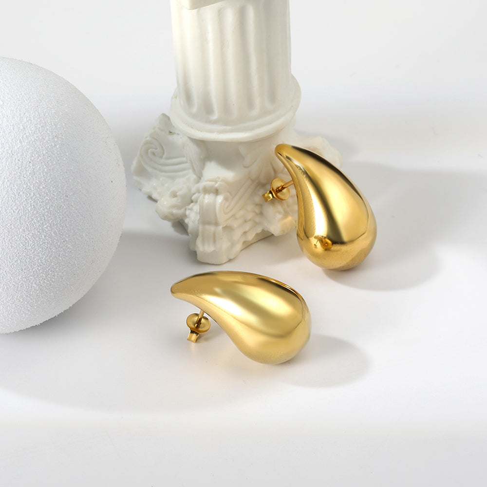 Pendientes Gota Metalizada | Bañado en Oro 18K