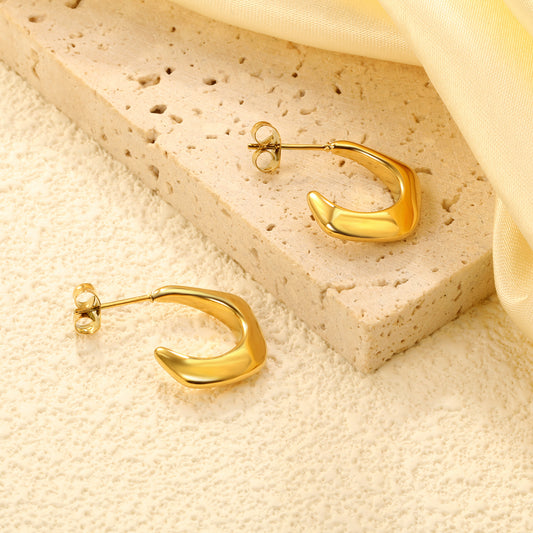 Pendientes Dorados Abstractos | Bañado en Oro 18K