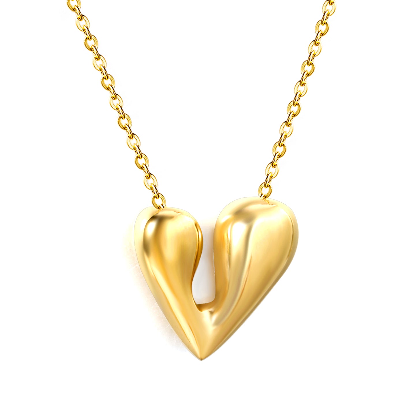 Colgante Corazón Abierto Dorado | Bañado en Oro 18K