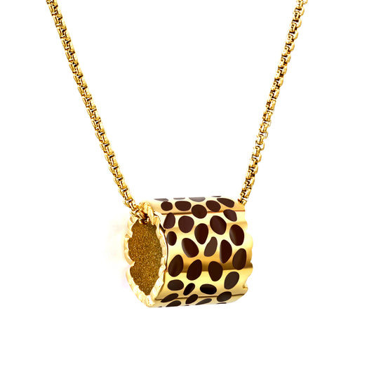 Colgante Cilíndrico Animal Print | Bañado en Oro 18K