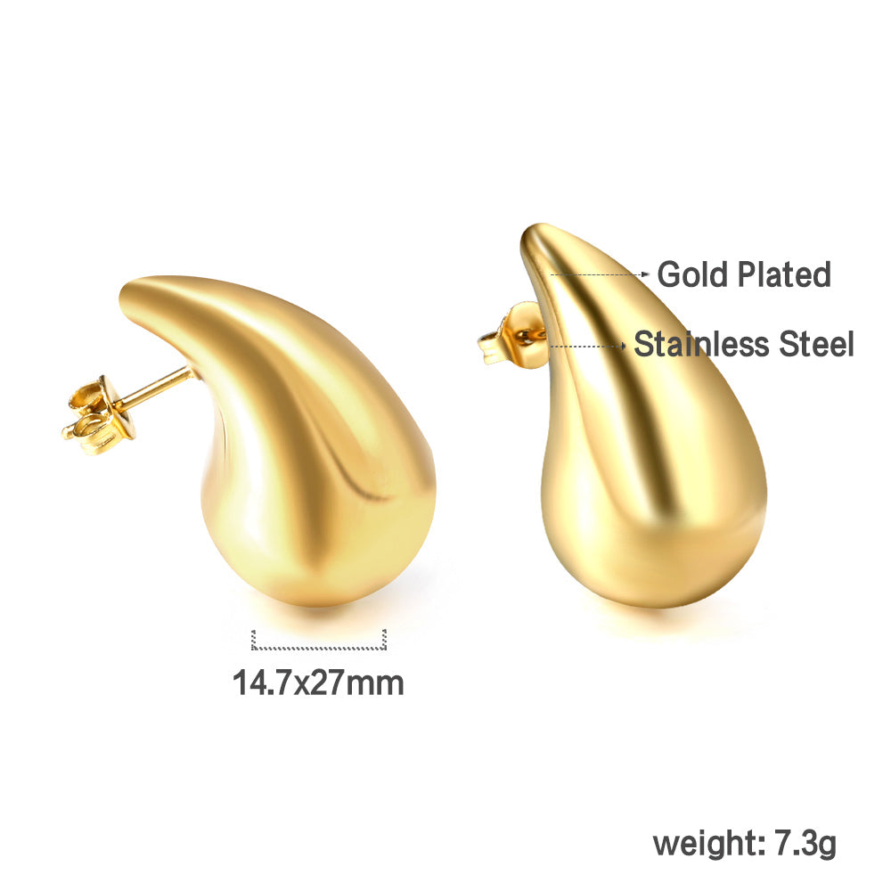 Pendientes Gota Metalizada | Bañado en Oro 18K