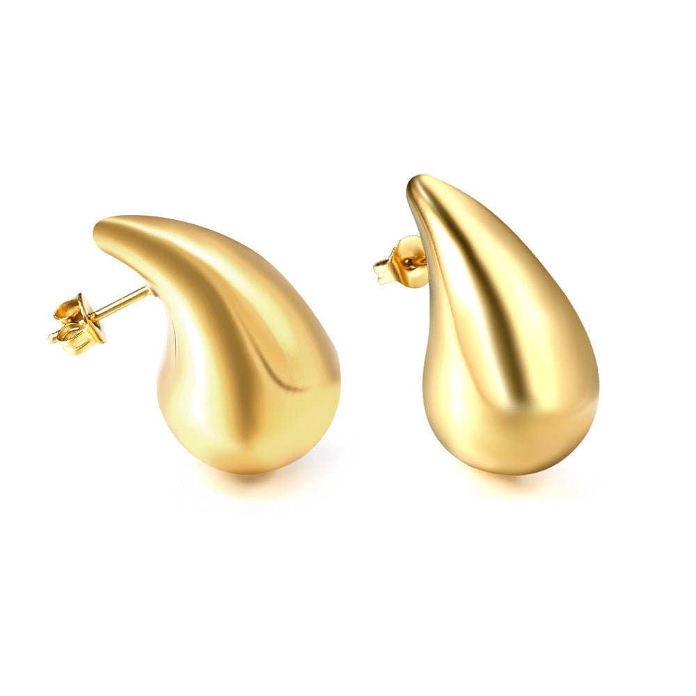 Pendientes Gota Metalizada | Bañado en Oro 18K