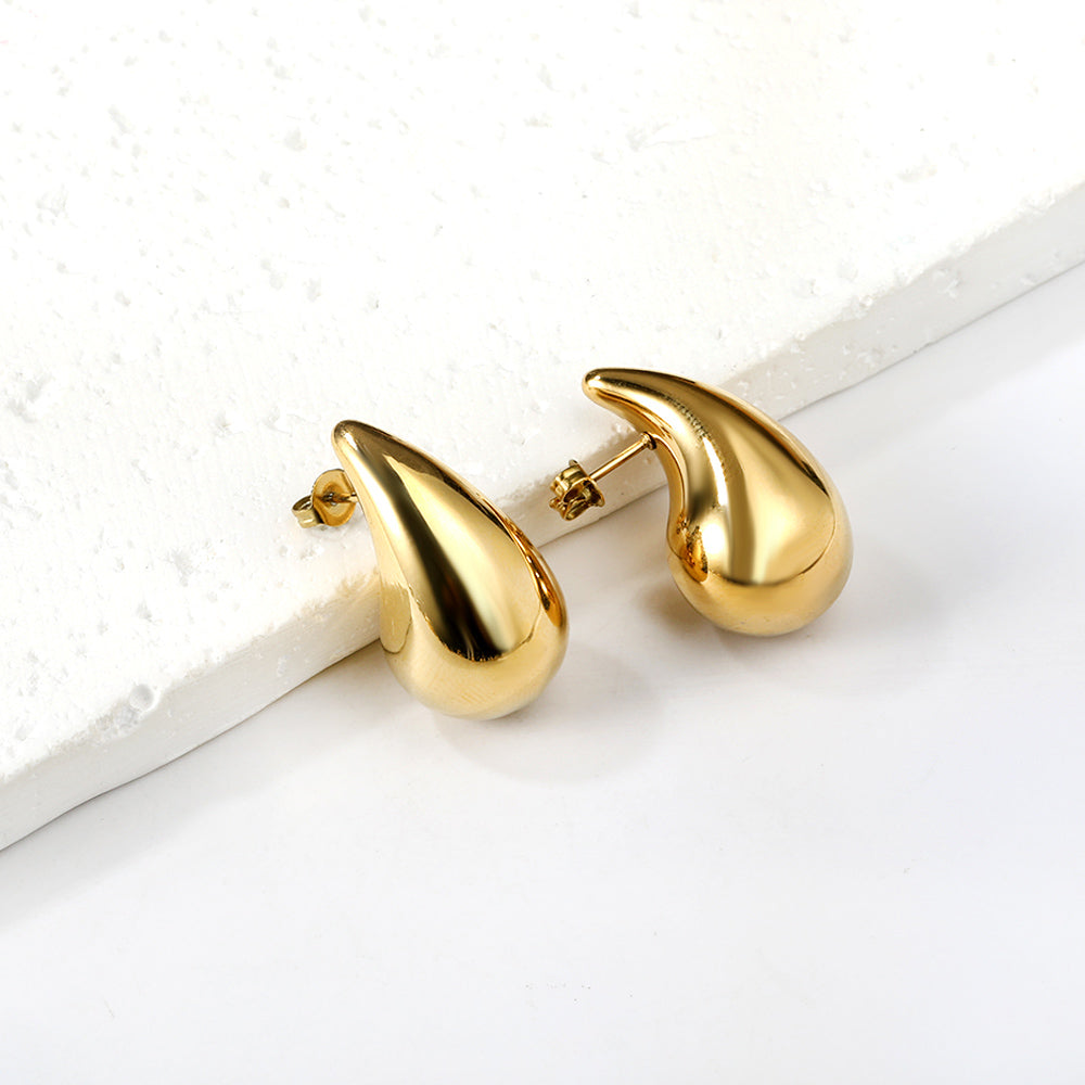 Pendientes Gota Metalizada | Bañado en Oro 18K