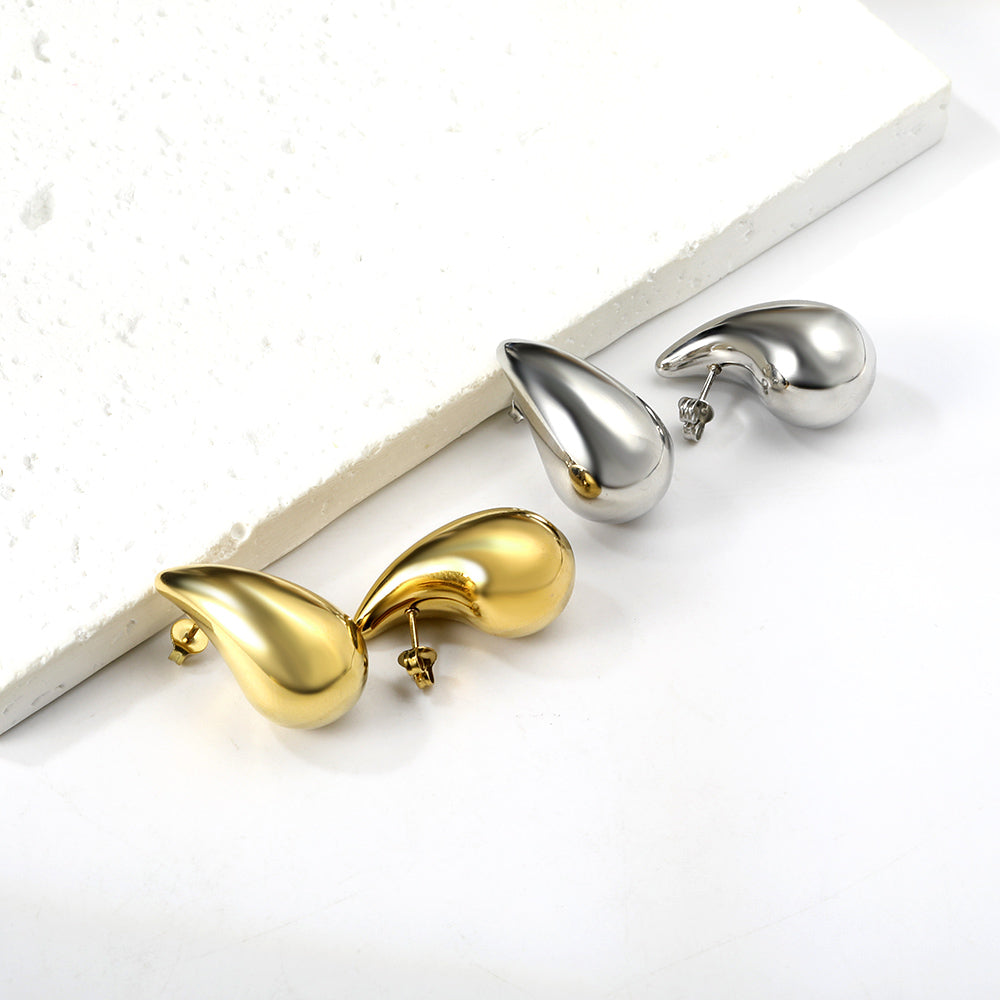 Pendientes Gota Metalizada | Bañado en Oro 18K