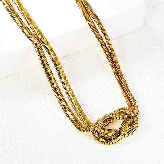 Collar Nudo de Amor Dorado | Bañado en Oro 18K