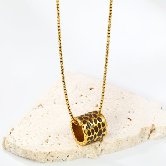 Colgante Cilíndrico Animal Print | Bañado en Oro 18K