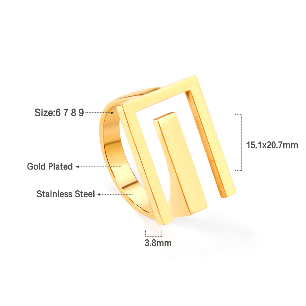 Anillo Geométrico Dorado | Bañado en Oro 18K