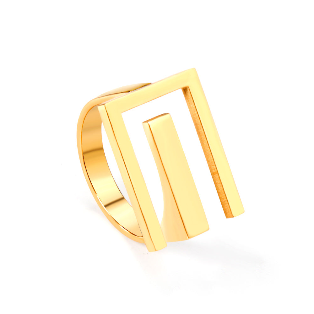 Anillo Geométrico Dorado | Bañado en Oro 18K