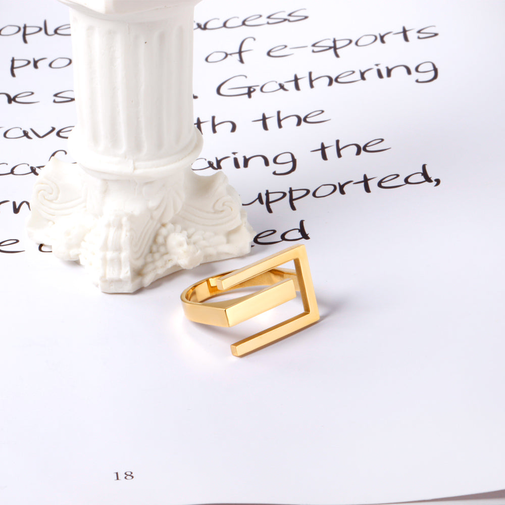 Anillo Geométrico Dorado | Bañado en Oro 18K