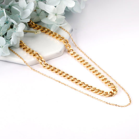 Collar Dual Bold | Bañado en Oro 18K