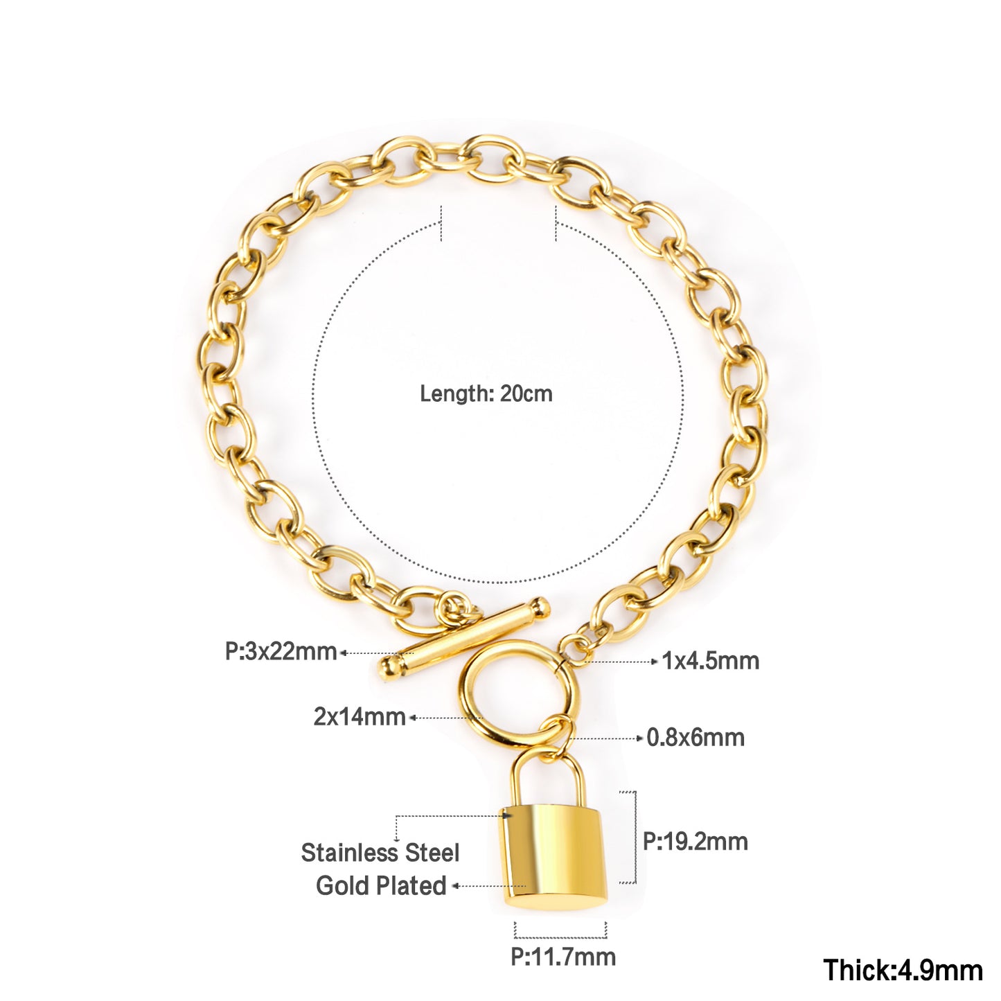 Pulsera Candado  | Bañado en Oro 18K