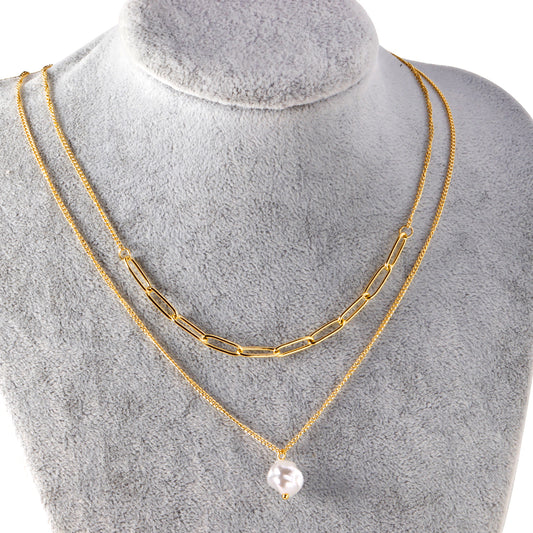 Collar Dúo Perla | Bañado en Oro 18K