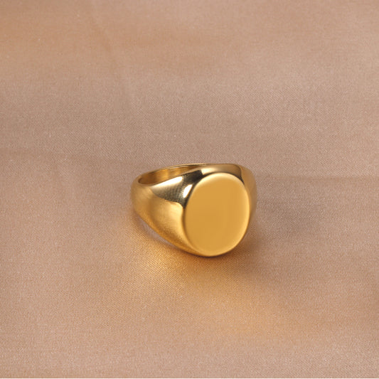 Anillo Sello Dorado | Bañado en Oro 18K