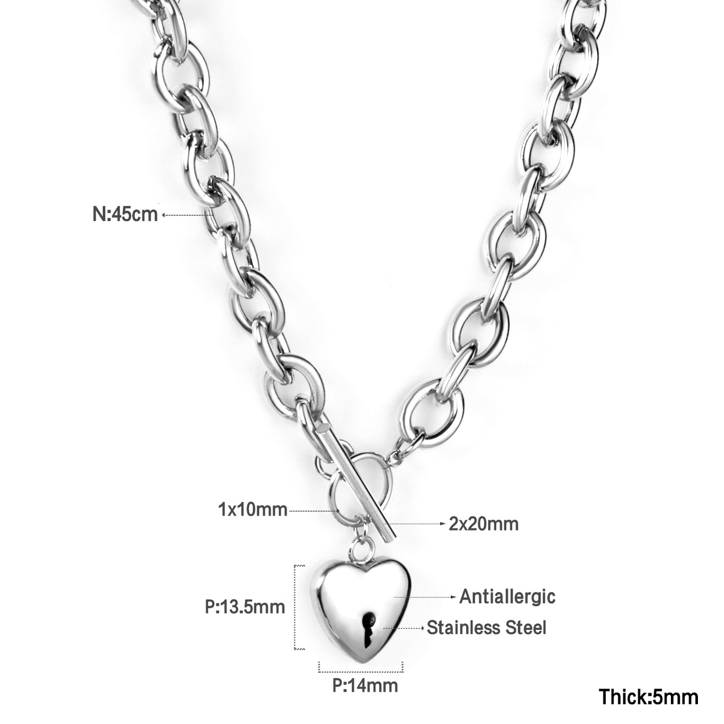 Collar Corazón con Cerradura | Bañado en Oro 18K
