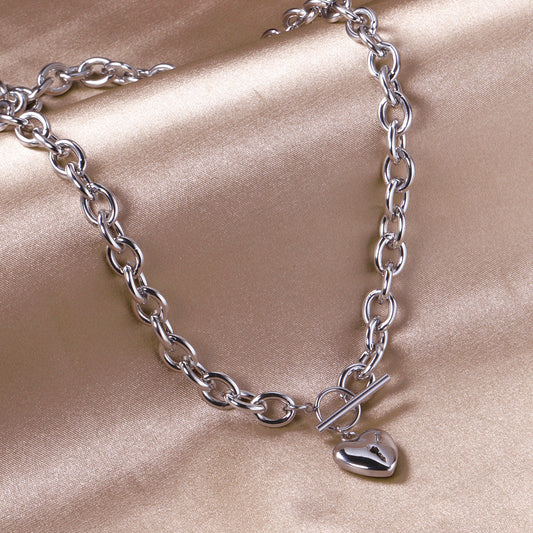 Collar Corazón con Cerradura | Bañado en Oro 18K