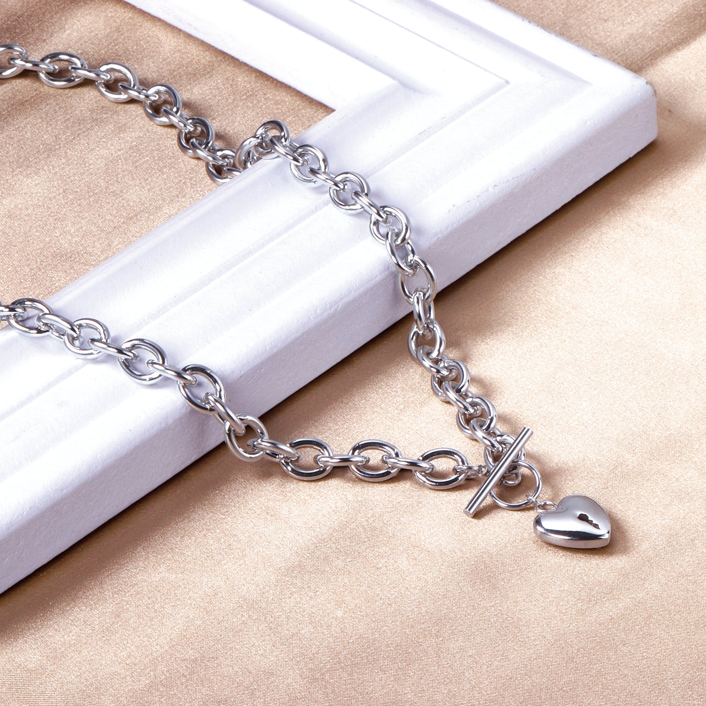 Collar Corazón con Cerradura | Bañado en Oro 18K