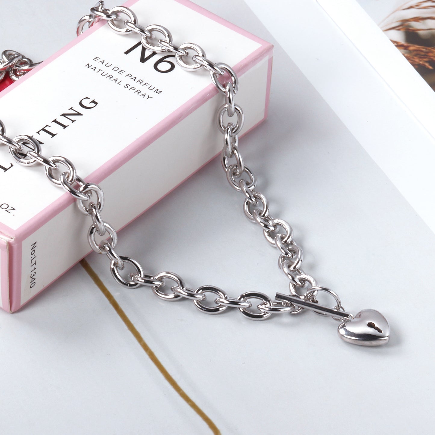 Collar Corazón con Cerradura | Bañado en Oro 18K