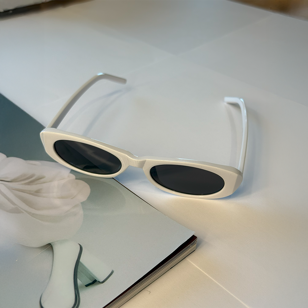 Gafas de sol blancas estilo retro – ArmasStyle